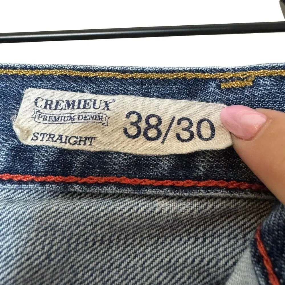 Cremieux Jeans Men's 38x30 Denim 100% Cotton 5-Pockets Straight Leg Zip Fly‎